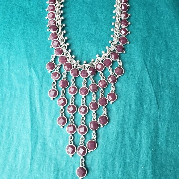 2/40$ NWT Lucky brand statement necklace silver tone. - Picture 1 of 6